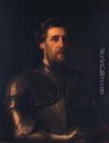 A Man In Armour Oil Painting - William Powell Frith