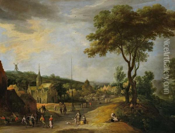 Grosse Landschaft Mitkirmes Oil Painting - Frans de Momper