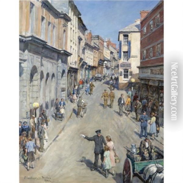 Causewayhead, Penzance Oil Painting - Stanhope Forbes