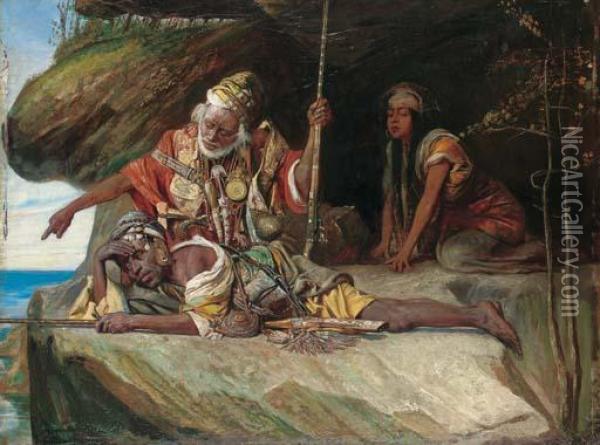 Mountain Warriors Oil Painting - Gyula Tornai