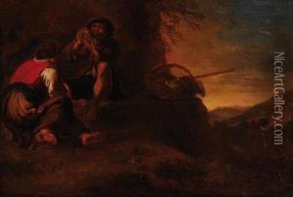 La Sosta Dei Contadini Oil Painting - Pieter Van Laer (BAMBOCCIO)