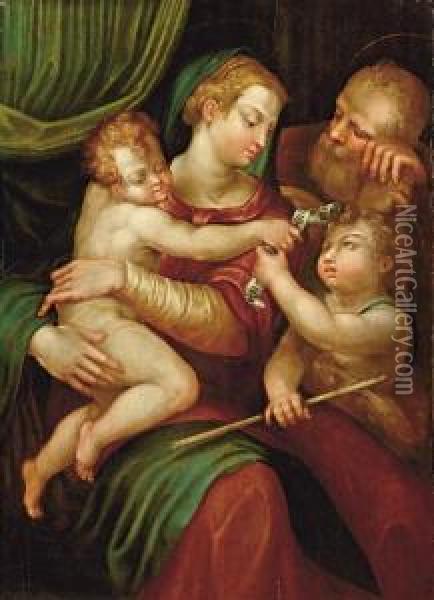 Sacra Famiglia Con San Giovannino Oil Painting - Prospero Fontana