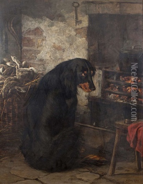 A Faithful Companion Oil Painting - Alfred Grey