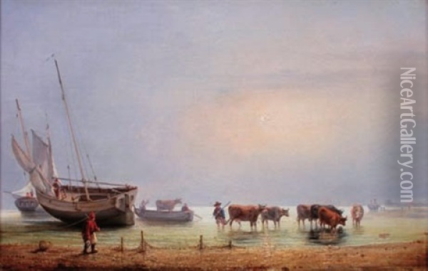 Vue Des Cotes De Bretagne Oil Painting - Frederic Bourgeois de, Baron Mercey