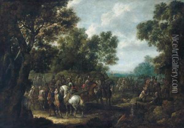 Rastende Soldaten In Einer Waldlichtung Oil Painting - Pieter Snayers