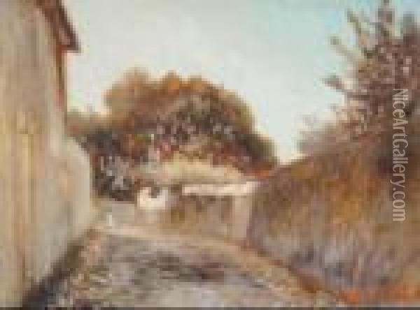 Environs De Ganagobie Oil Painting - Adolphe Joseph Th. Monticelli