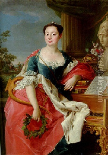 Portrait Of Princess Giacinta Orsini Buoncampagni Ludovisi, Duchessa D'arce (1741-1759) Oil Painting - Pompeo Girolamo Batoni
