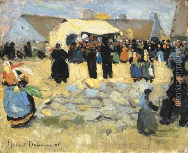 Marche Breton Oil Painting - Robert Delaunay