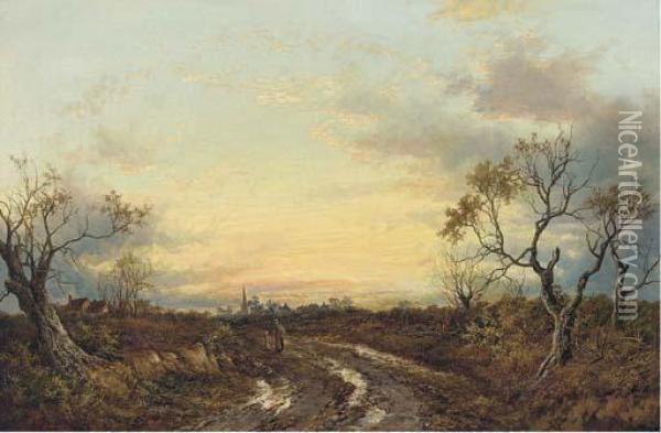Evening, After The Storm, West Uxbridge Oil Painting - Joseph Thors