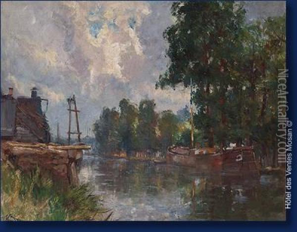 Vue De Canal Oil Painting - Frans Van Damme