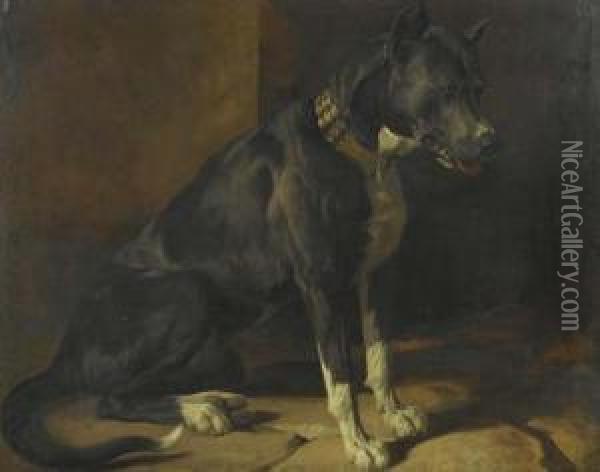Black Mastiff Oil Painting - Rudolf Koller