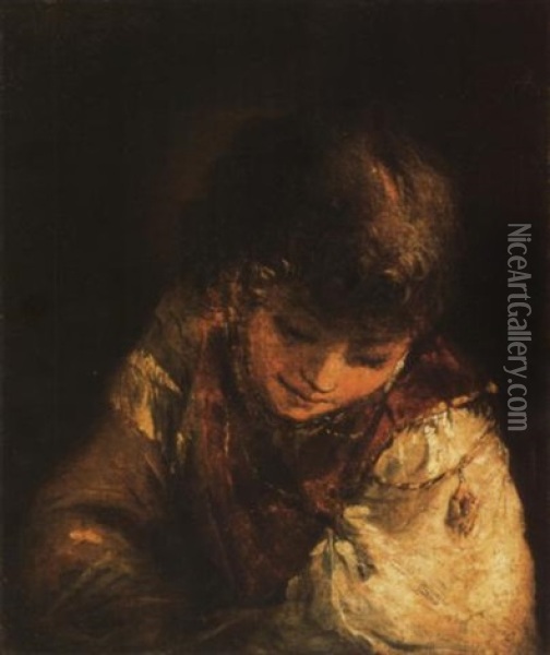 Fiu Mellkepe (az Ifju David) - Boy Portrait Oil Painting - Aert De Gelder