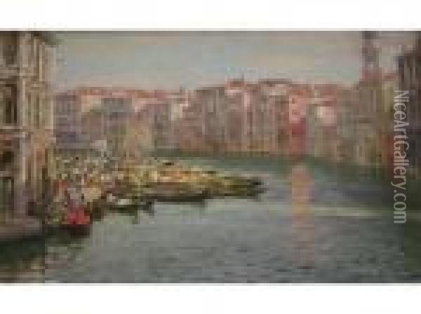 Scene On The Grand Canal Oil Painting - Thomas Fred. Mason Sheard