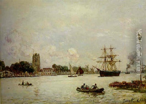 Le Port De Dordrecht Oil Painting - Johan Barthold Jongkind