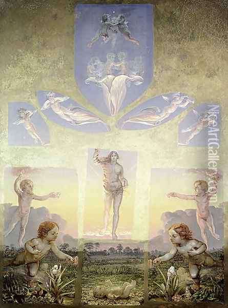 A study for the second version of The Morning, 1809 2 Oil Painting - Philipp Otto Runge