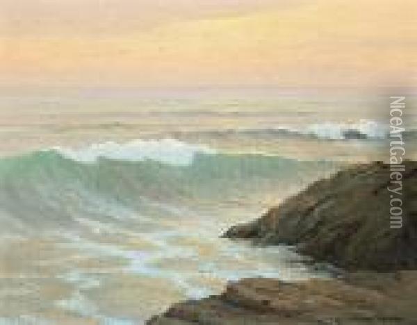 Sunset At Laguna Oil Painting - Roi Clarkson Colman
