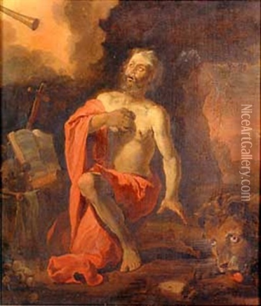 Saint Jerome Oil Painting - Abraham Danielsz Hondius
