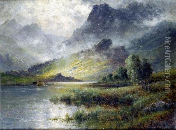 On Loch Etive Oil Painting - Alfred de Breanski