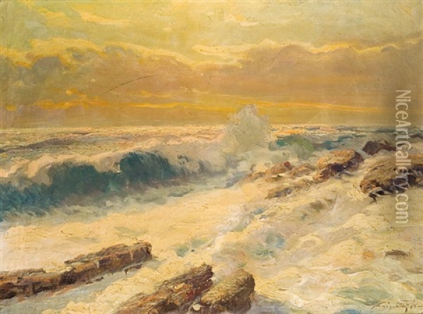 Marine Oil Painting - Jenoe Karpathy