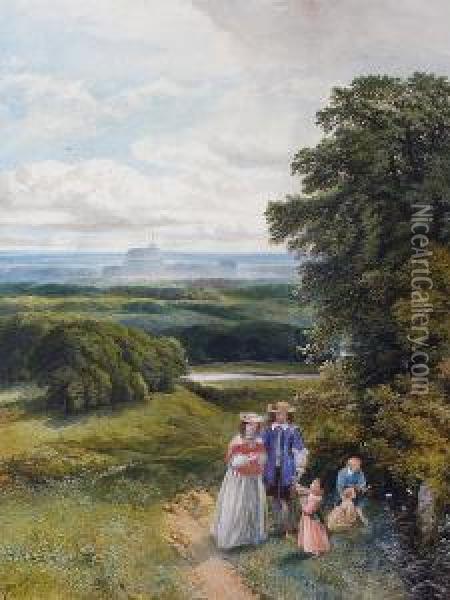 A Stroll In Windsor Park Oil Painting - John Edmund Buckley