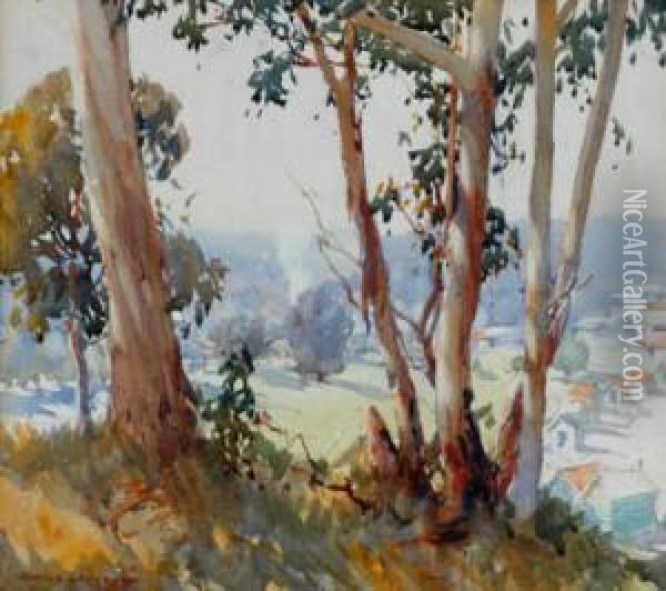View Over The Valley Oil Painting - Harold Brocklebank Herbert