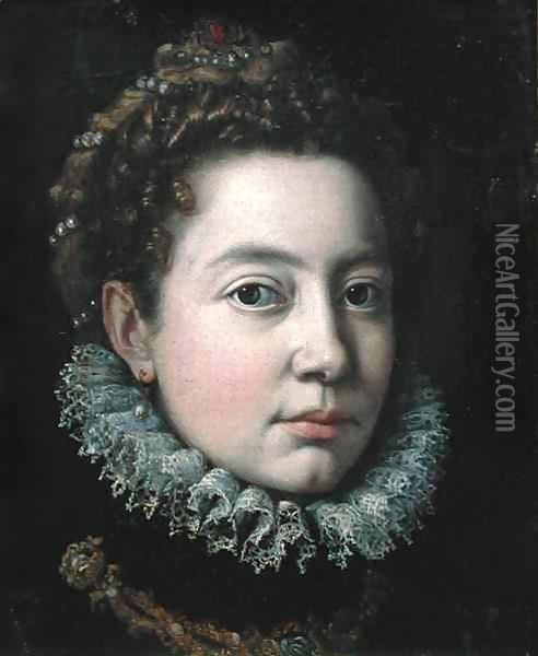 Portrait of a Woman, previously presumed to be Elisabeth of France (1545-68) Oil Painting - Sofonisba Anguissola