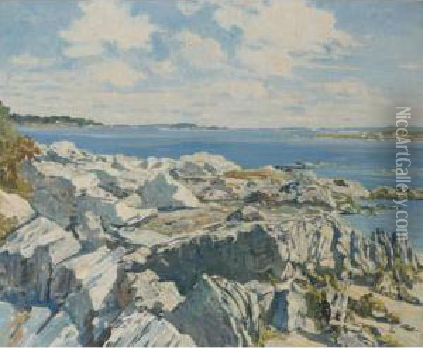 Rocky Coast (maine) Oil Painting - Walter Elmer Schofield