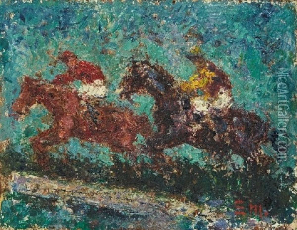 Deux Cavaliers Oil Painting - Andres De Santa Maria