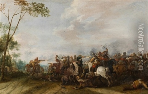 Escena De Batalla Oil Painting - Pieter Meulener