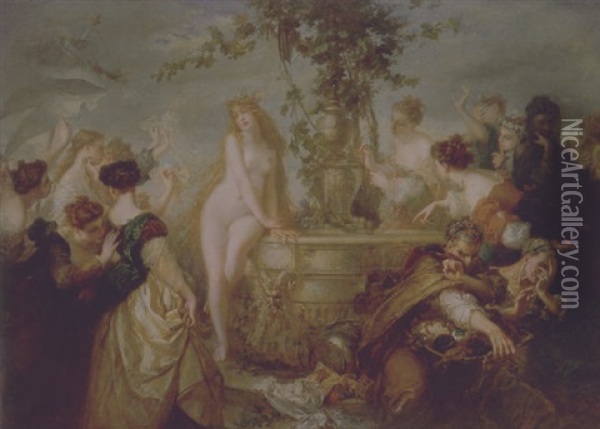 Allegoria Della Verita Svelata Oil Painting - Charles Edouard de Beaumont