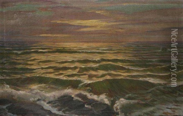 The Sea Oil Painting - Alexei Vasilievitch Hanzen