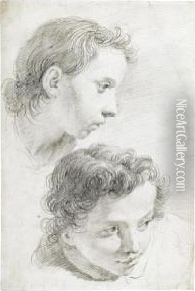 The Heads Of Two Boys Oil Painting - Francesco Fontebasso