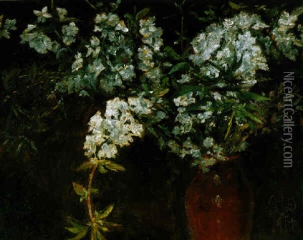 Blutenzweige In Vase Oil Painting - Rudolf Bertelsen