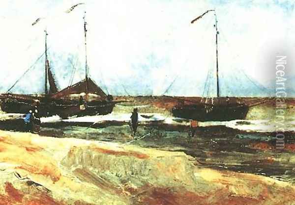 Beach At Scheveningen In Calm Weather Oil Painting - Vincent Van Gogh