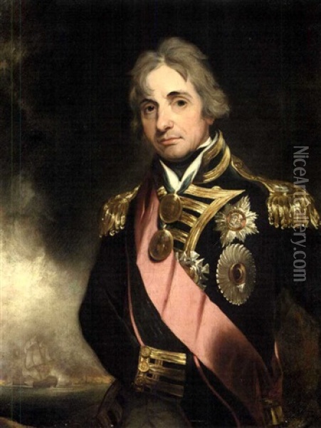 Portrait Of Admiral Horatio, First Viscount Nelson Oil Painting - Samuel Lane