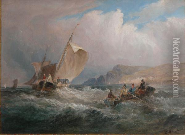 Rough Waters Oil Painting - Samuel W. Calvert