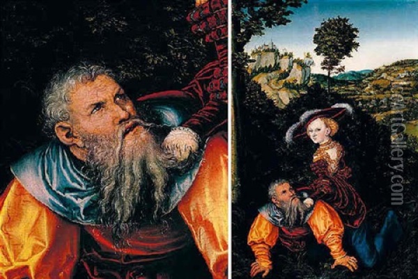 Phyllis And Aristotle Oil Painting - Lucas Cranach the Elder
