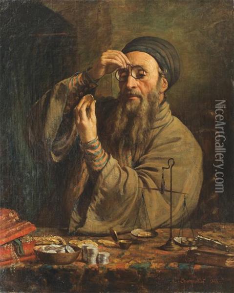 The Jewish Money Lender Oil Painting - Auguste Charpentier