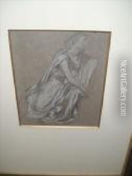 Study Of Akneeling Figure Oil Painting - Valentine Cameron Prinsep