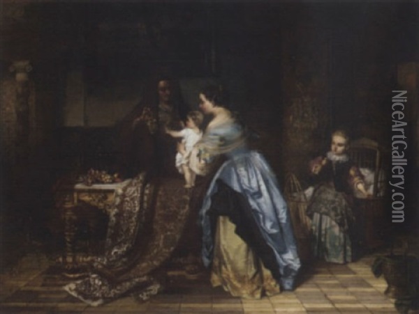 The Tempting Treat Oil Painting - Casimir Van Den Daele