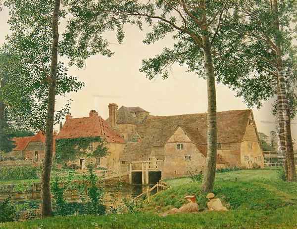 Streatley Mill at Sunset, 1859 Oil Painting - George Price Boyce