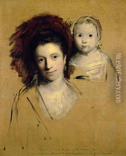 Georgiana, Countess Spencer and her Daughter Lady Georgiana, Afterwards Duchess of Devonshire, 1759 Oil Painting - Sir Joshua Reynolds