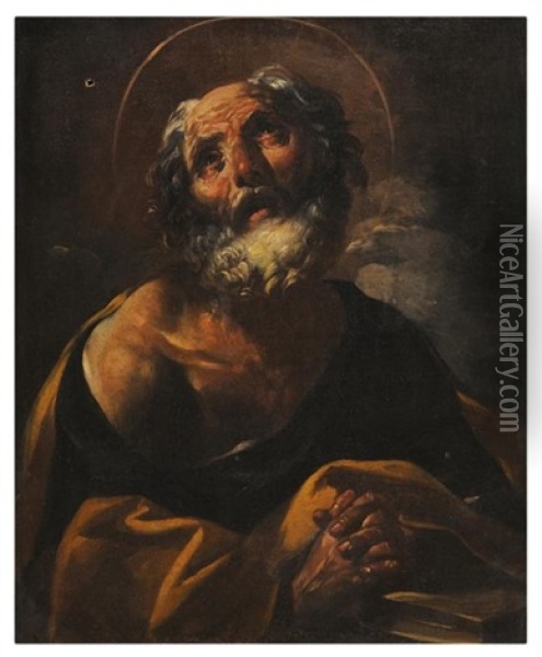 The Repentant St. Peter Oil Painting - Giacinto Brandi