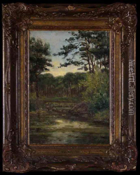 River Landscape Oil Painting - Jan Willem Van Borselen