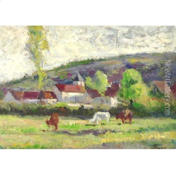 Bessy, Le Clocher Du Village Oil Painting - Maximilien Luce