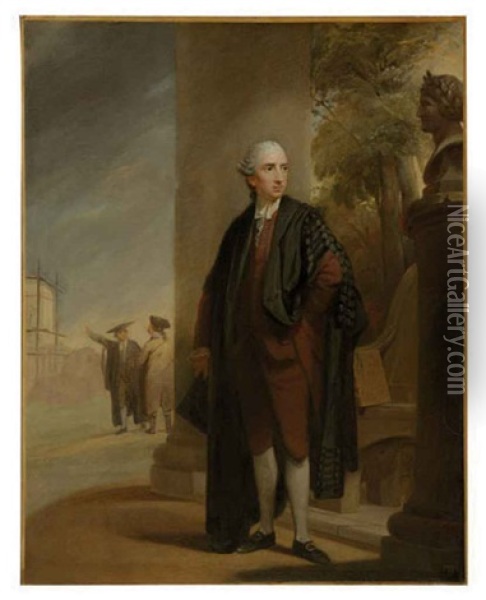 Portrait Of William Bowles Esq. Of Hale House Near Salisbury, In Graduation Robes Oil Painting - Robert Edge Pine