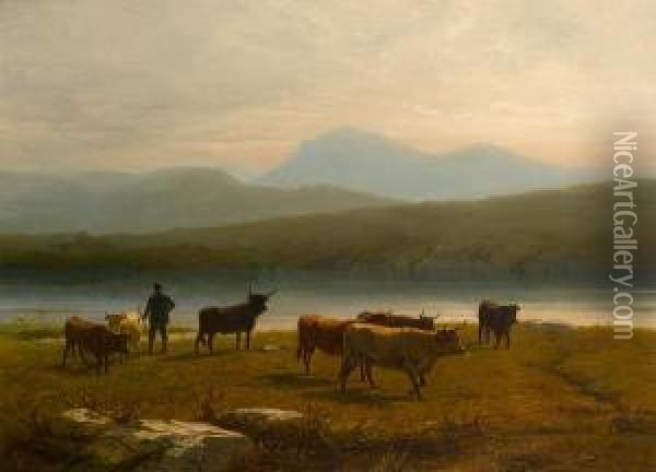 In The Highlands Of Scotland Oil Painting - Conradyn Cunaeus