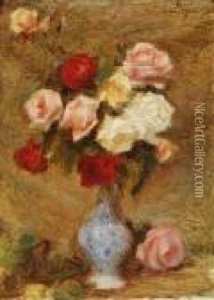 Flower Still Life Oil Painting - Lucien Mignon