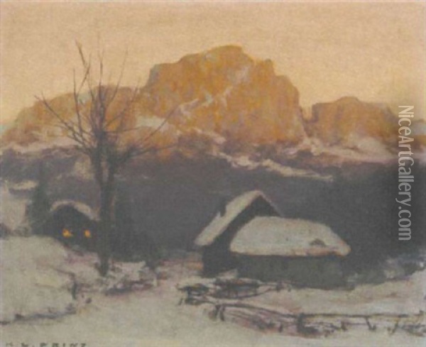 Winterlandschaft (bei Cortina D'ampezzo) Oil Painting - Karl Ludwig Prinz