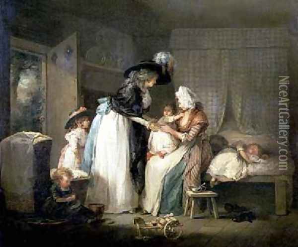 The Visit to the Child at Nurse 1788 Oil Painting - George Morland